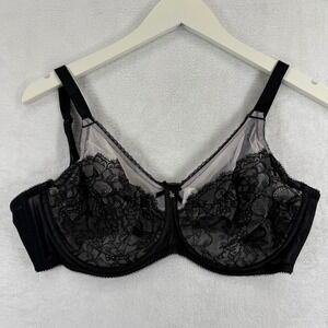 Wacoal Black Lace Full Coverage Underwire Bra 40D 855186